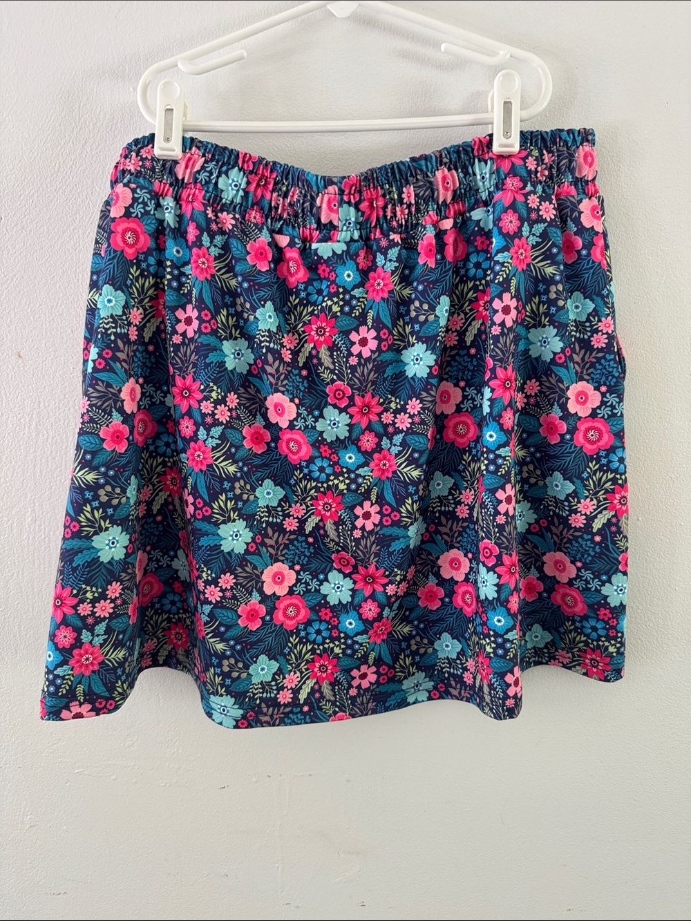 Jess Lea Floral Navy Skort with Pink & Aqua Blooms Sz XXL - Picture 7 of 7